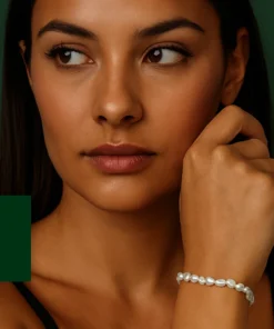 Bracciale con perle di fiume bianche