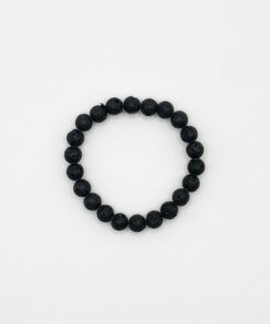 Bracciale in Pietra Lavica Naturale - Perle da 8mm