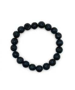 Bracciale in Pietra Lavica Naturale con Perle da 10mm