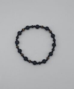 Bracciale in Pietra Lavica, Ossidiana e Occhio di Tigre