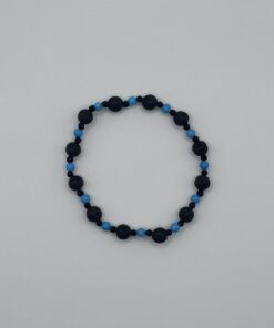 Bracciale in Pietra Lavica, Ossidiana e Pasta di Turchese