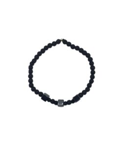 Bracciale con Pietre di Lava da 4mm, Ossidiana e Cubi in Ematite