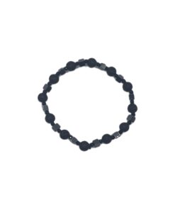 Bracciale con Pietre di Lava da 6mm, Ossidiana e Cubi in Ematite