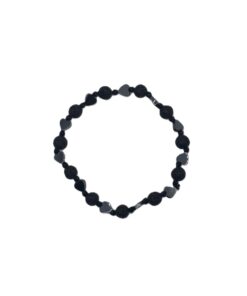 Bracciale con Pietre di Lava da 6mm, Ossidiana e Cuori in Ematite