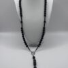 Rosario in Pietra Lavica da 8mm, Ossidiana, Ematite, Metallo e Occhio di Tigre Marrone