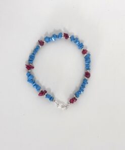 Bracciale Spezzato in Scaglie di Pasta di Turchese e Elementi Rossi
